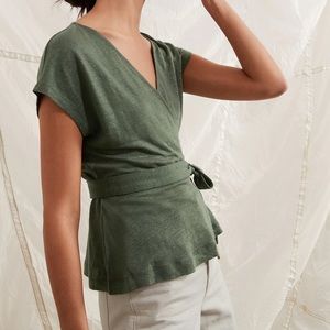 Banana Republic Linen Wrap Top